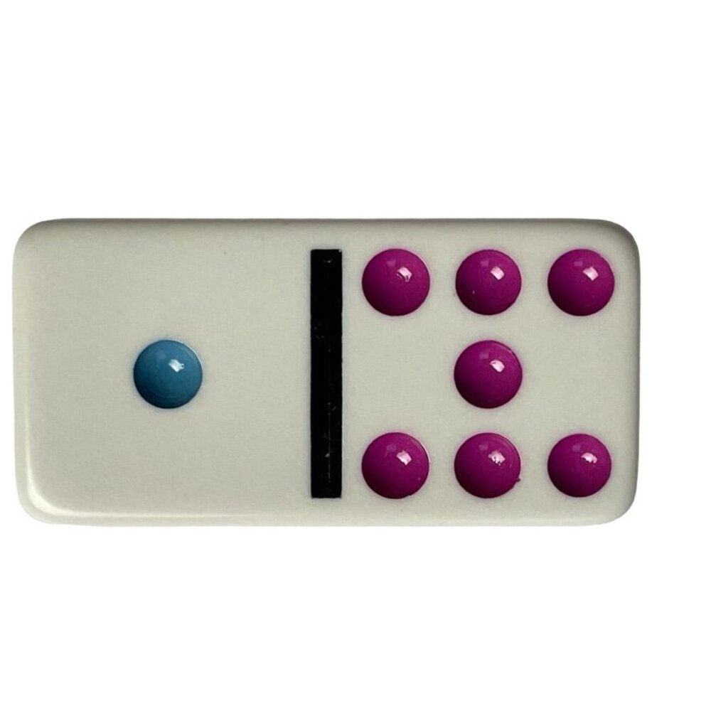 Double Twelve Dominoes Replacement Tile 1 7 Color Dot Vintage 1998 mq